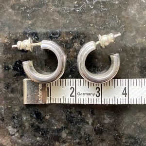 Sterling hoop earrings.